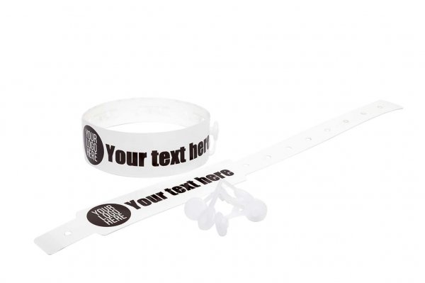 100 Printed Thermal Wristbands (White)