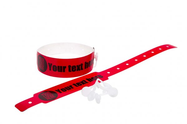 100 Printed Thermal Wristbands (Red)