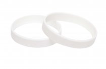100 White Silicon Wristbands (PLAIN)