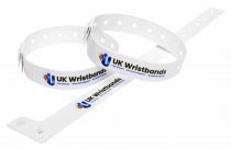 10000 Custom printed White L Shaped Wristbands