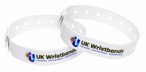 1000 Custom printed White L Shaped Wristbands