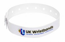 100 Custom printed White L Shaped Wristbands