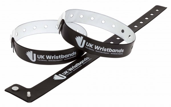 500 Custom printed Black L Shaped Wristbands