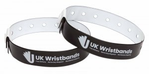 50 Custom printed Black L Shaped Wristbands