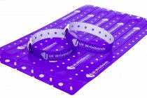 200 Custom printed Purple L Shaped Wristbands