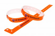 10000 Custom printed Orange L Shaped Wristbands