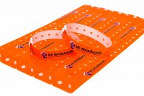 10000 Custom printed Orange L Shaped Wristbands