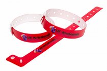 100 Custom printed Red L Shaped Wristbands
