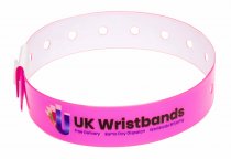 1000 Custom printed Neon Pink L Shaped Wristbands