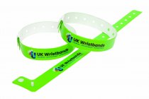 10000 Custom printed Neon Green L Shaped Wristbands