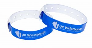 500 Custom printed Neon Blue L Shaped Wristbands