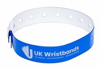 50 Custom printed Neon Blue L Shaped Wristbands