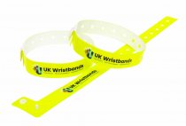 500 Custom printed Neon Yellow L Shaped Wristbands