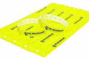500 Custom printed Neon Yellow L Shaped Wristbands