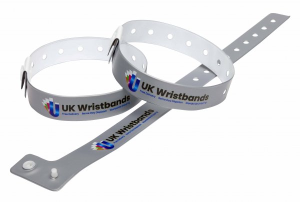 5000 Custom printed Silver L Shaped Wristbands
