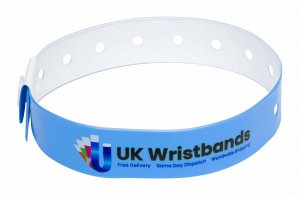 1000 Custom printed Sky Blue L Shaped Wristbands