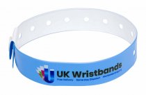 100 Custom printed Sky Blue L Shaped Wristbands