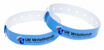 50 Custom printed Sky Blue L Shaped Wristbands
