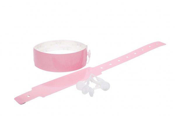 Plain Baby Pink Vinyl Wristbands