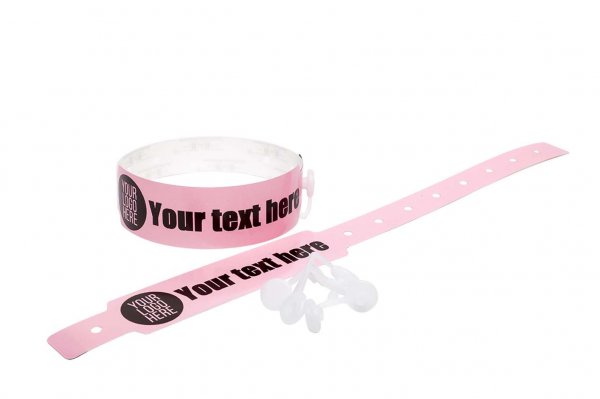 Custom Printed Baby Pink Thermal Wristbands