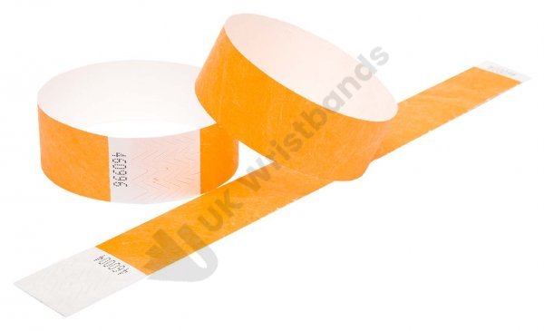 Clearance 1000 Neon Orange Tyvek Wristbands