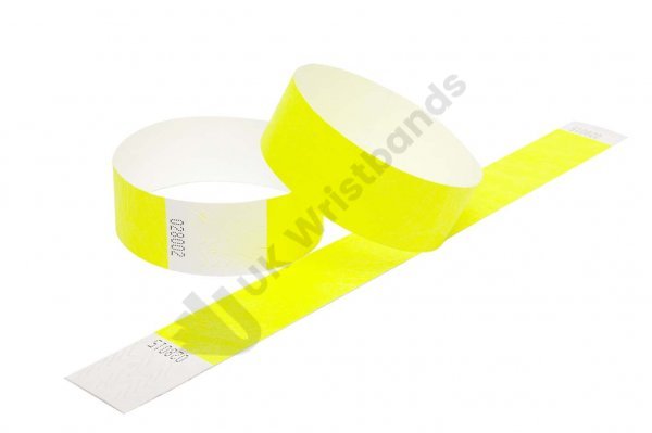 Clearance 1000 Neon Yellow Tyvek Wristbands 3/4"