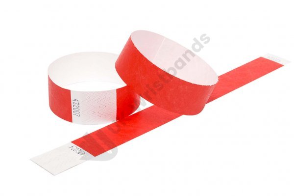 Clearance 1000 Red Tyvek Wristbands 3/4"