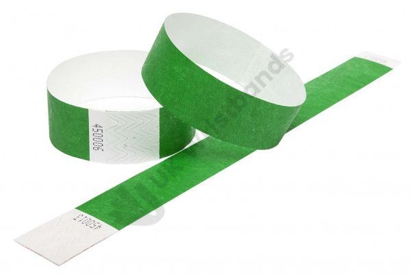 Clearance 1000 Dark Green Tyvek Wristbands 3/4"