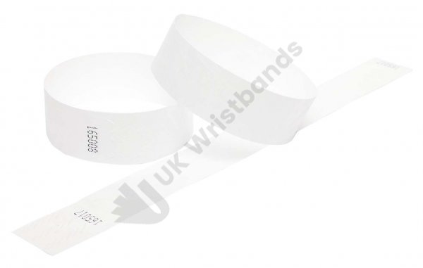 Clearance 100 White Tyvek Wristbands 3/4"