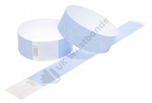 Clearance 100 Sky Blue Tyvek Wristbands 3/4"