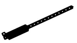 Plain Black WideFace L Shaped Vinyl Wristbands