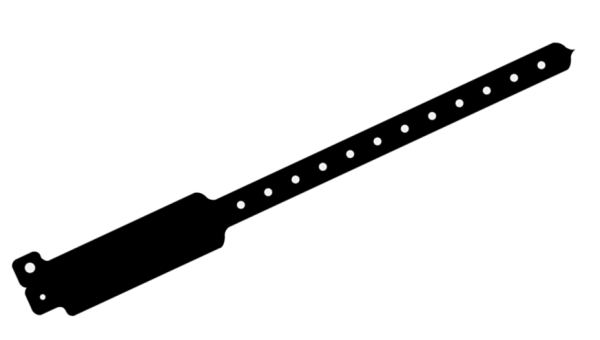 Plain Black WideFace L Shaped Vinyl Wristbands