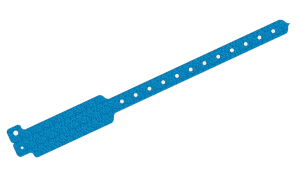 Plain Mid Blue Glitter WideFace L Shaped Vinyl Wristbands