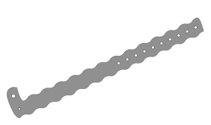 Custom Printed Silver Wavey L Shaped Vinyl Wristbands