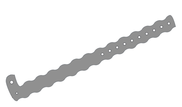 Custom Printed Silver Wavey L Shaped Vinyl Wristbands