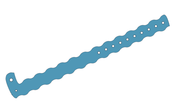 Custom Printed Light Blue Wavey L Shaped Vinyl Wristbands