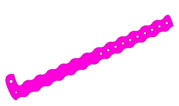 Custom Printed Pink Wavey L Shaped Vinyl Wristbands