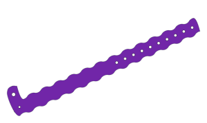 Custom Printed Purple Wavey L Shaped Vinyl Wristbands