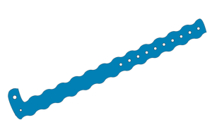 Custom Printed Mid Blue Wavey L Shaped Vinyl Wristbands