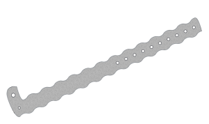 Custom Printed Silver Glitter Wavey L Shaped Vinyl Wristbands