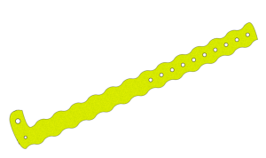 Custom Printed Yellow Glitter Wavey L Shaped Vinyl Wristbands