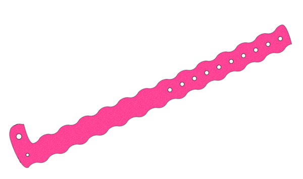 Custom Printed Pink Glitter Wavey L Shaped Vinyl Wristbands