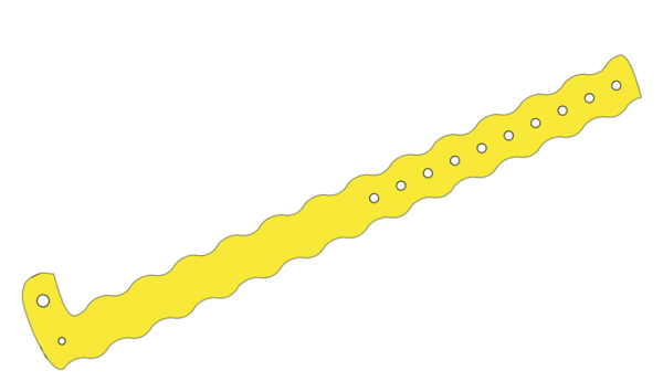 Plain Yellow Wavey L Shaped Vinyl Wristbands