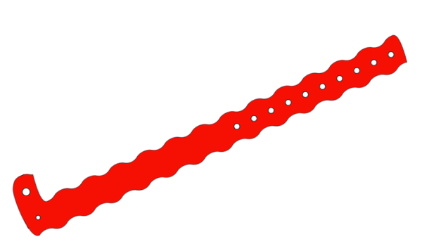 Plain Red Wavey L Shaped Vinyl Wristbands