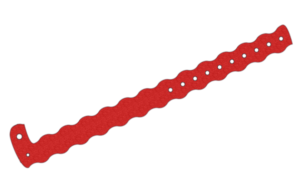 Plain Red Glitter Wavey L Shaped Vinyl Wristbands