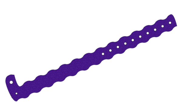 Plain Purple Glitter Wavey L Shaped Vinyl Wristbands