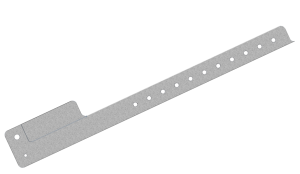 Custom Printed Silver Glitter L Shaped 1 Tab Vinyl Wristbands
