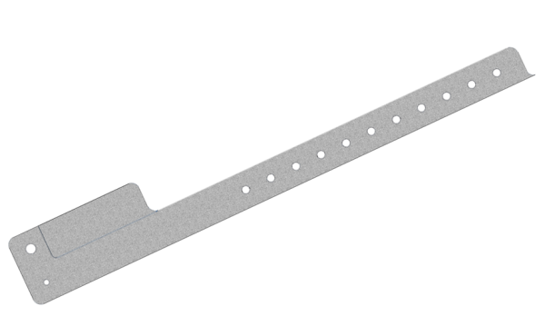 Custom Printed Silver Glitter L Shaped 1 Tab Vinyl Wristbands
