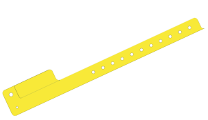 Plain Yellow L Shaped 1 Tab Vinyl Wristbands