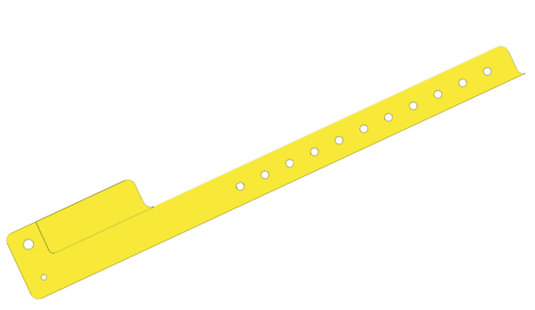 Plain Yellow L Shaped 1 Tab Vinyl Wristbands
